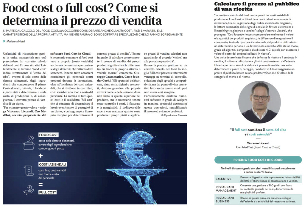 Food Cost Full Cost Prezzo di Vendita Ristoranti